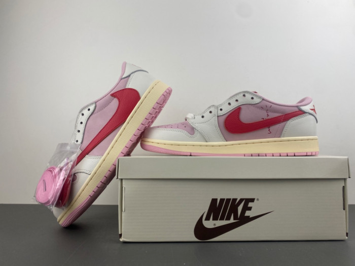 Travis Scott × AJ1 Low "Shy Pink" IQ7604-101